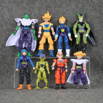 

8Pcs/Lot Dragon Ball Z Joint Movable Freeza Piccolo Vegeta Trunks Son Gohan Kuririn PVC Action Figure Model Toys Gift for Kids