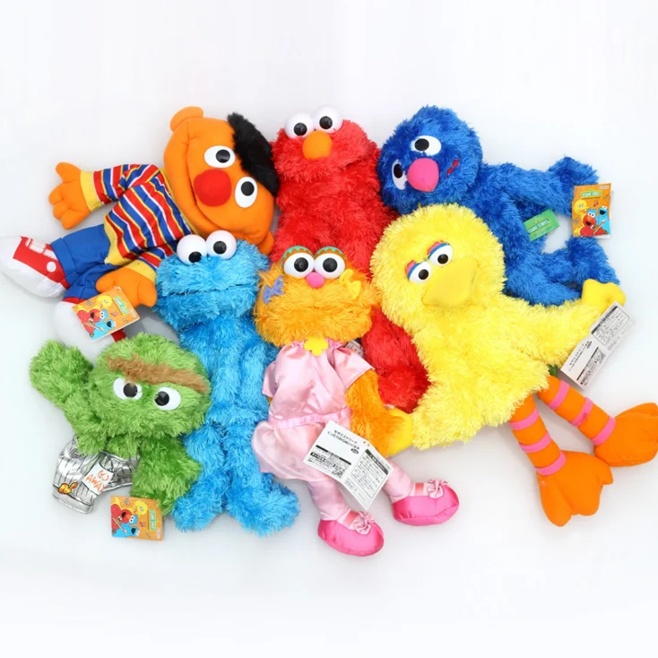 

1Pcs/set Kawaii Sesame Street Hand Puppet Plush Toys Elmo Cookie Monster Ernie Big Bird Grover Stuffed Dolls Kids Best Gift