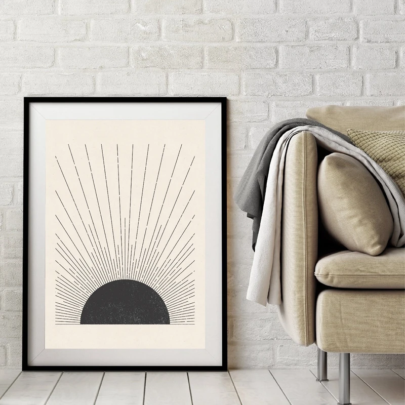 Sun-Illustration-Mid-Century-Modern-Block-Print-Neutral-Colors-Style-Poster-Canvas-Painting-Wall-Picture-Living (2)