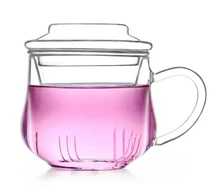 1PC 300ml High Grade heat-resistant transparent glass Kung Fu tea cup with strainer office three piece glas teapot JN 1023