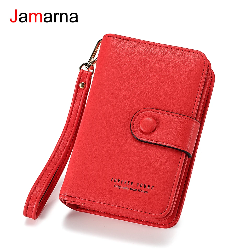 

Jamarna Wallet Female PU Leather Clutch Wallet Zipper Small Wallet Female Coin Purse Women Wallets Small Card Holder Red