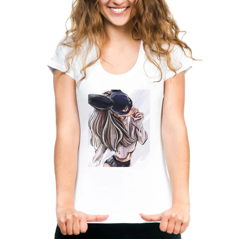 

Sexy Girl with Mask Female T-shirt White T Shirt Women Clothes 2019 Cat Womens Tee Shirt Femme Streetwear Drop Shipping