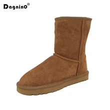 DAGNINO/Лидер продаж; бренд; австралийские ботильоны; botas; высокое качество; женские зимние теплые ботинки из натуральной кожи; большие размеры; Feminina