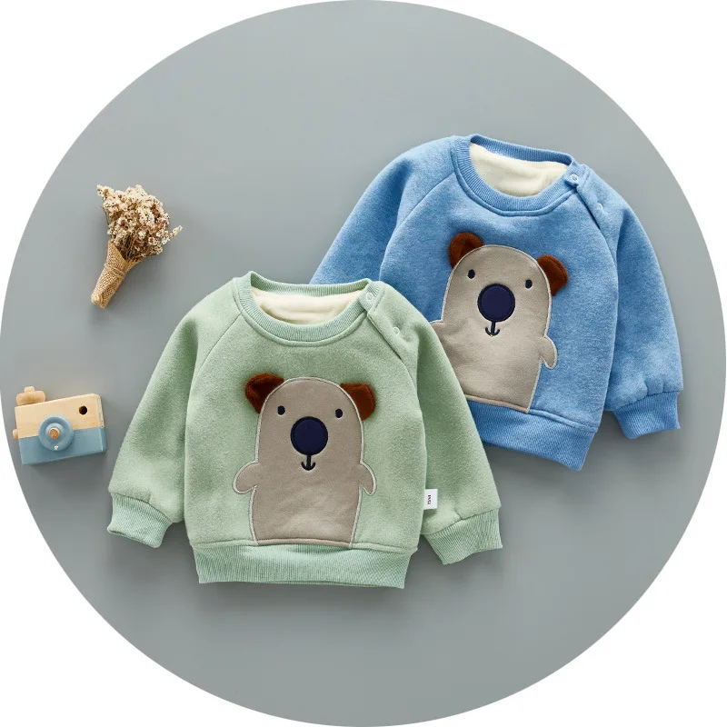 

2018 New Arrival Baby Boys Girls Sweatshirts Autumn Winter Child long sleeves Top kids Thick Clothes