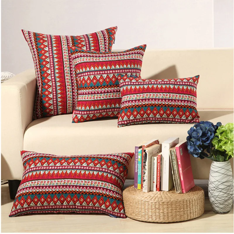 Bohemian Style Cushion Cover Set Passionate Printed Throw Pillow Case