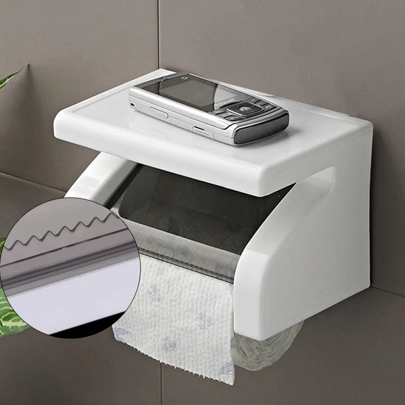 

Bathroom Wall Mount Toilet Paper Holder With Shelf Toilet Paper Roll Holder Creative Tissue Storage Box Case Tissue Dispenser