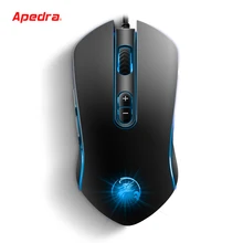 Apedra 3200DPI USB Wired Gaming Mouse Gamer Computer Mice LED Mouse Ergonomics 7 Buttons for PC Mac Laptop Game LOL Dota2