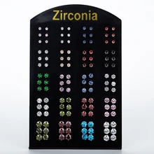 60 пар Красивые серьги-гвоздики Романтический минималистичный Стиль Кристалл Циркон серьги наборы для женщин ювелирные изделия 3 мм 4 мм 5 мм 6 мм 7 мм