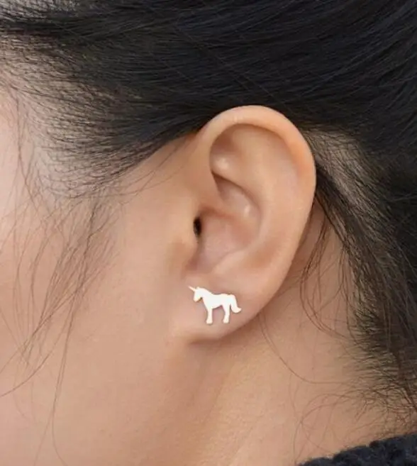 SanLan 12 pair stainless steel unicorn earring studs | Украшения и аксессуары