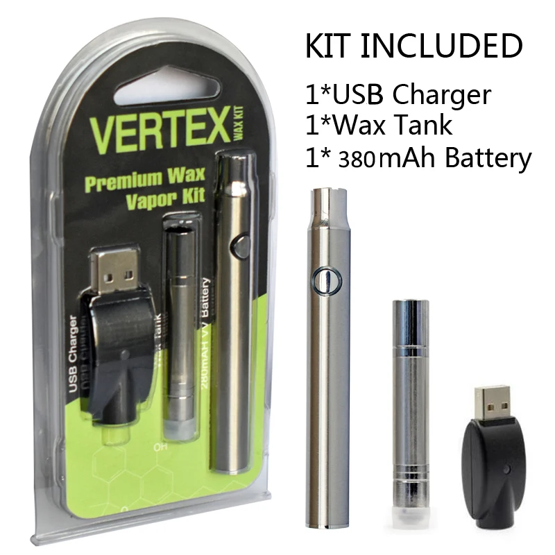

Vertex Premium Wax Vaporizer Kit 280mah capacity battery PREHEAT Vaporizer Vape Wax Pen with B1 Atomizer VS MAX C8 BATTERY