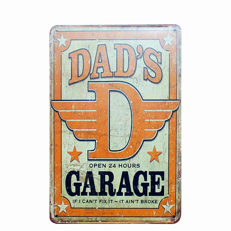 DAD'S Garage налет винтажные металлические жестяные вывески для дома, бара, паба, декоративные металлические пластинки, наклейки на стену магазина, художественный плакат, подарок N194 - Цвет: F