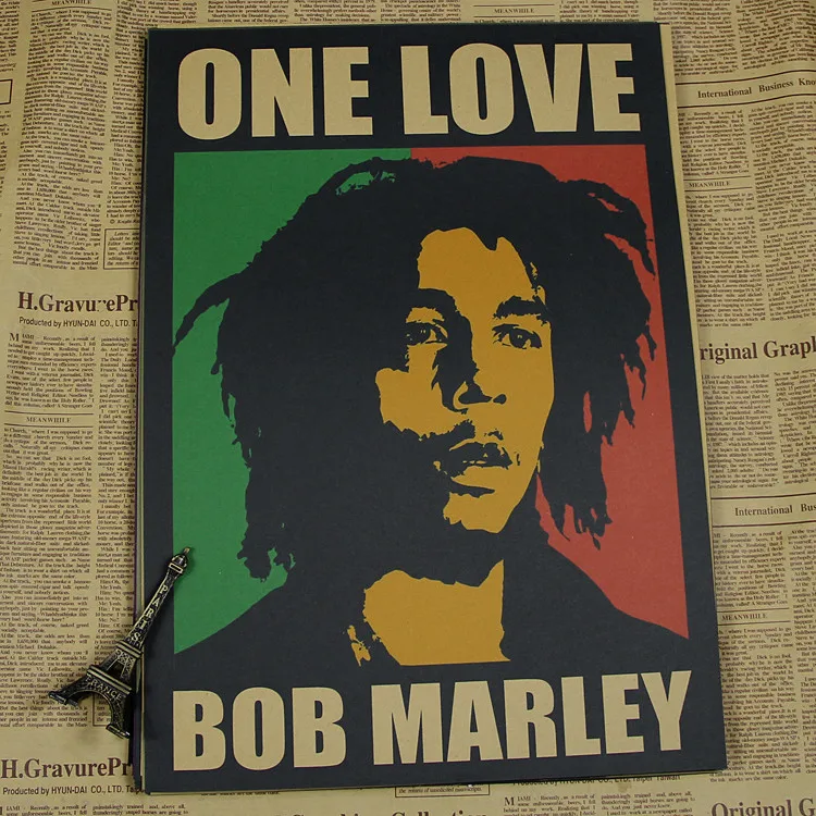 Винтажный постер Боб Марли Ретро Ностальгический старый рэгги рок плакат крафт-музыка постер в стиле ретро 30x21 см