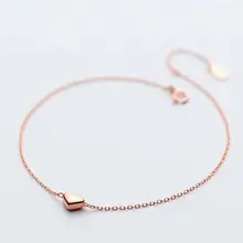 Подлинные реального. 925 пробы серебро ювелирных украшений Золотое сердце любовь ножной браслет Женская мода GTLS746