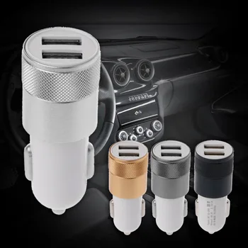 

Auto Aluminium Dual USB 2.1A Charge Car Cigarette Lighter Adapter Cable Sockets