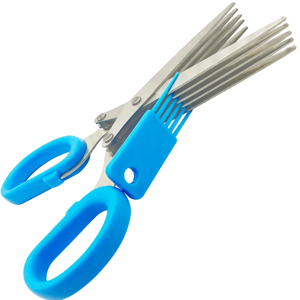 

5-Layer Blade Onion Scissors Multi-function Kitchen Scissors Fruit Knife Vegetable Cut Vanilla Spice Cooking Hand Tools