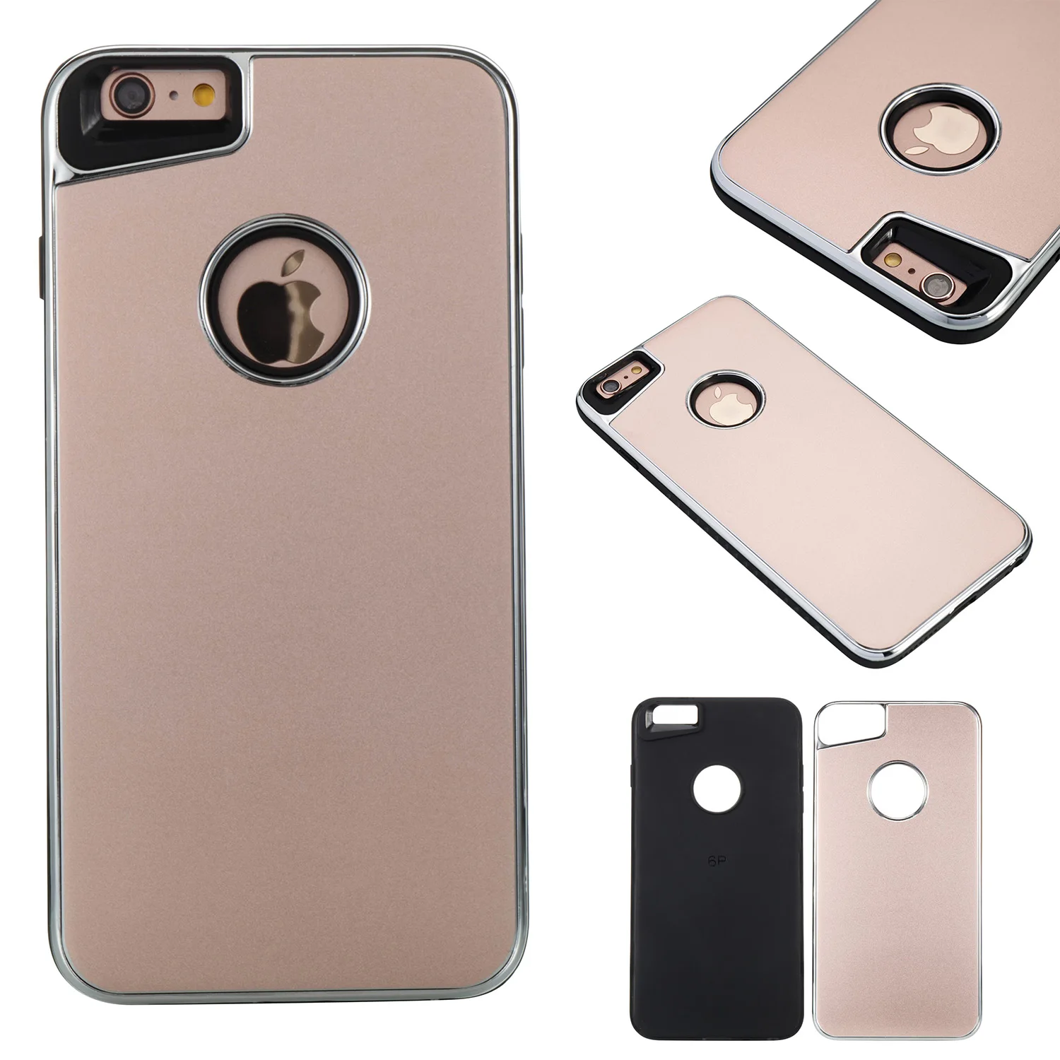 6S Back Cover For iphone 6Splus cases iphone 6plus Cover Plating PC+Silicone Hybrid Case For