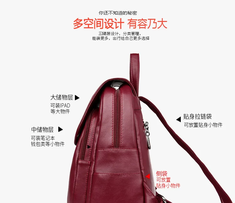 2019 Фирменная Новинка ноутбука женский кожаный рюкзак роскошный рюкзак Для женщин мода рюкзак школьный ранец сумка из искусственной кожи