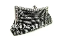 2016 Rushed Real Freeshipping Female Double Layer Full Rhinestone Diamond Circle Ring Evening Bag Day Clutch Bride Bridesmaid