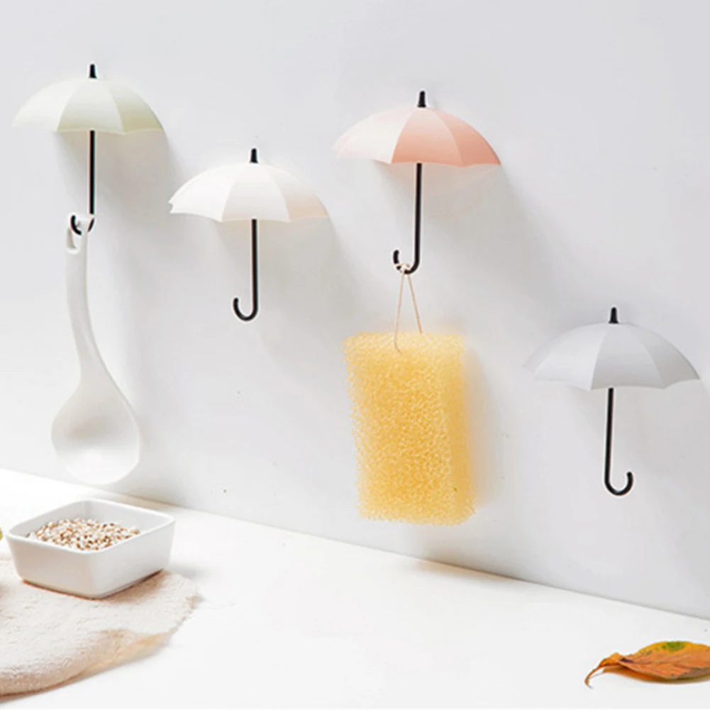 

3Pcs/Set Keys Home Umbrella Shape Self Adhesive Door Hanger Accessories Lightweight Bags Clothes Decorative Wall Hook Towels