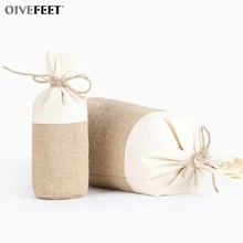 OIVEFEET 10 шт/партия джутовая Хлопковая Сумка джутовая Мешковина Подарочная сумка джутовая Мешковина сумка-кисет для хранения на заказ