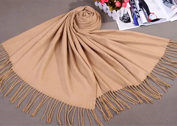 

Winter Hot Sale Lady Faux Cashmere Scarves Shawls Large Long Pashmina Stole Fringe Solid Color Cape Chal 180 x 69 cm PM015