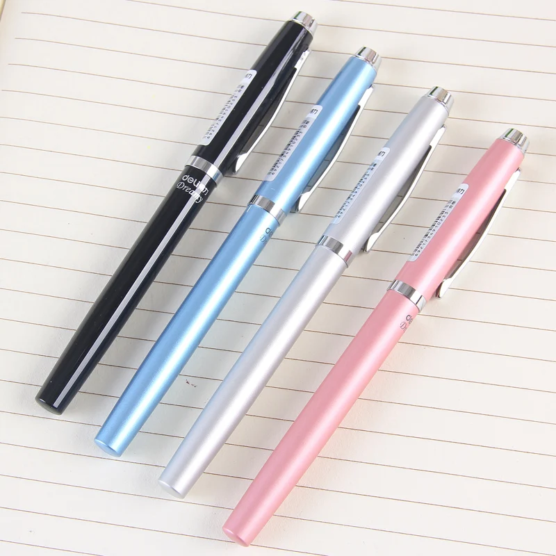 

0.38mm deli S684 student fountain pen iridic gold fountain pen metal fountain pen calligraphy piston fountain pen stationery