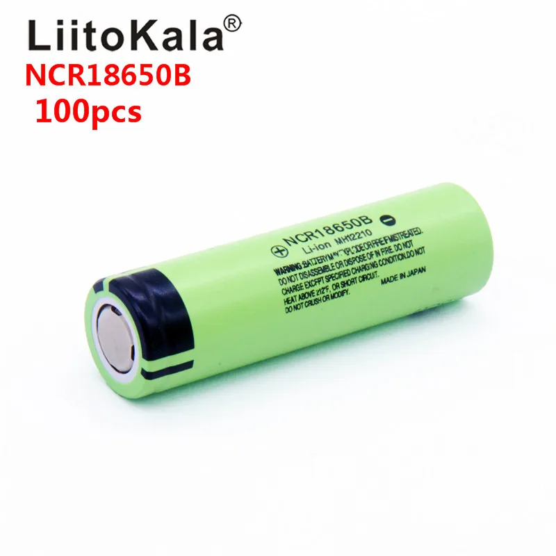 

Wholesale 100pcs 2018 LiitoKala NCR18650B 18650 3400 3.7V 18650 3400mah Lithium Rechargeable Battery For Flashlight batteries