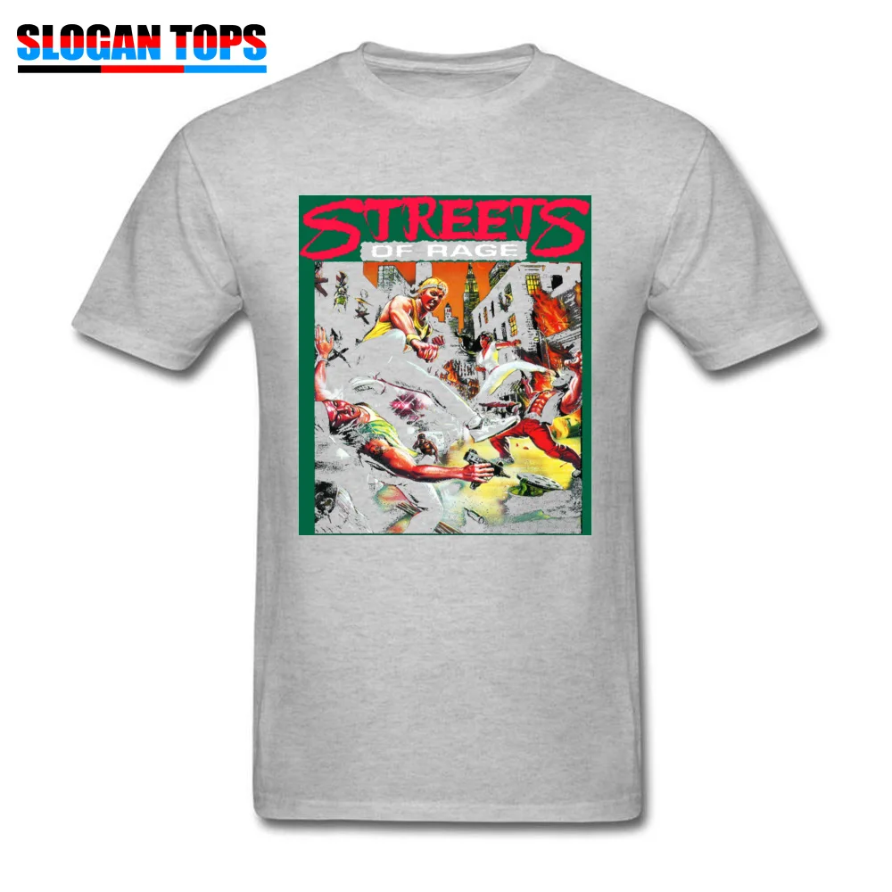 Family Custom Design Short Sleeve Thanksgiving Day Tops T Shirt Hot Sale O Neck 100% Cotton Tops Shirt Mens T-Shirt Streets of Rage cover art 5251 grey