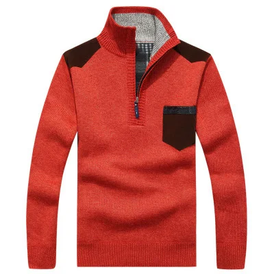 Zogaa осень зима мужской толстый свитер Пуловеры на молнии со стоячим воротником облегающие свитера мужские трикотажные топы, пуловеры трикотаж
