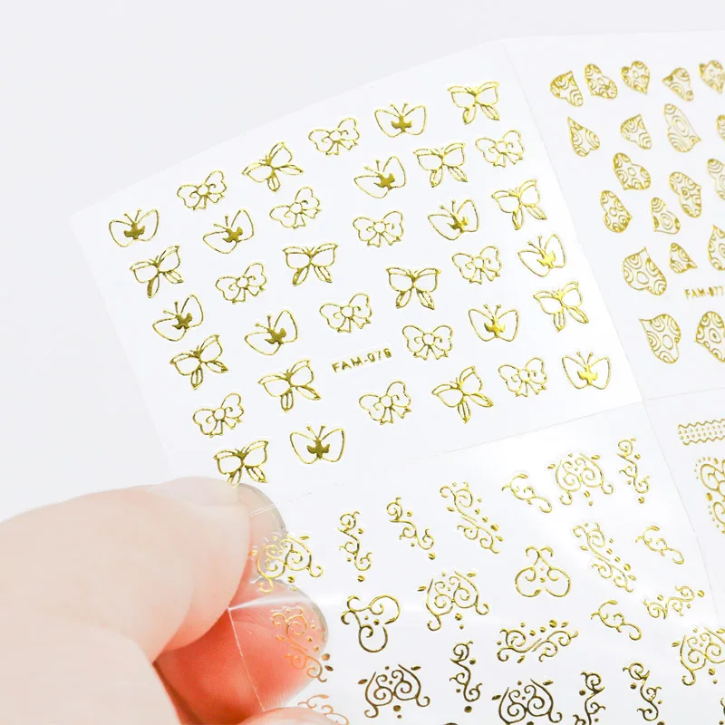Наклейки для ногтей Стикеры Золотое Тиснение фотопленка пальцев наклейки (30 - Фото №1