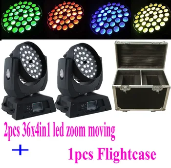 

Wihtout fee 2pcs/flightcase 36x10W Zoom Moving Head Light RGBW 4IN1 DMX512 Led Moving Head Wash