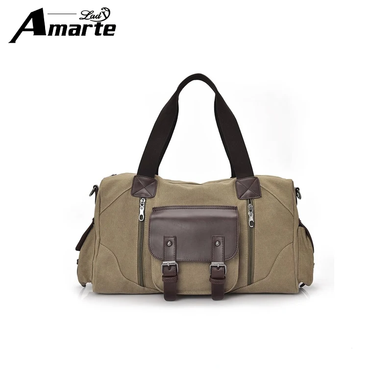 

Amarte 2018 Multi-functional Men's Canvas Bag Travel Bag Shoulder Messenger bags Large Capacity Crossbody Male Casual handbags