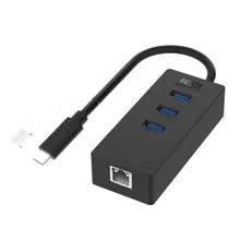 ICZI Multi-Function USB Type C Hub Super Speed External 3 Port Usb 3.0 Splitter With 10/100Mbps Network Ethernet RJ45 Adapter