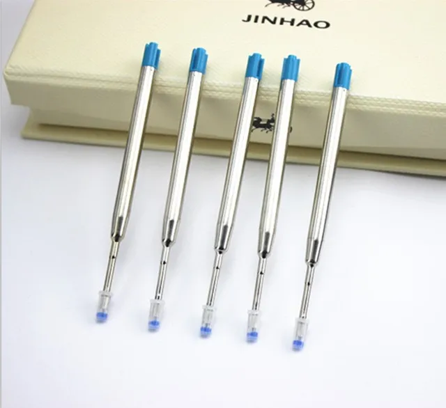 10pcs Universal Standard Style Black and Blue Ink 0.7MM Medium Nib Ball Point Pen Refills