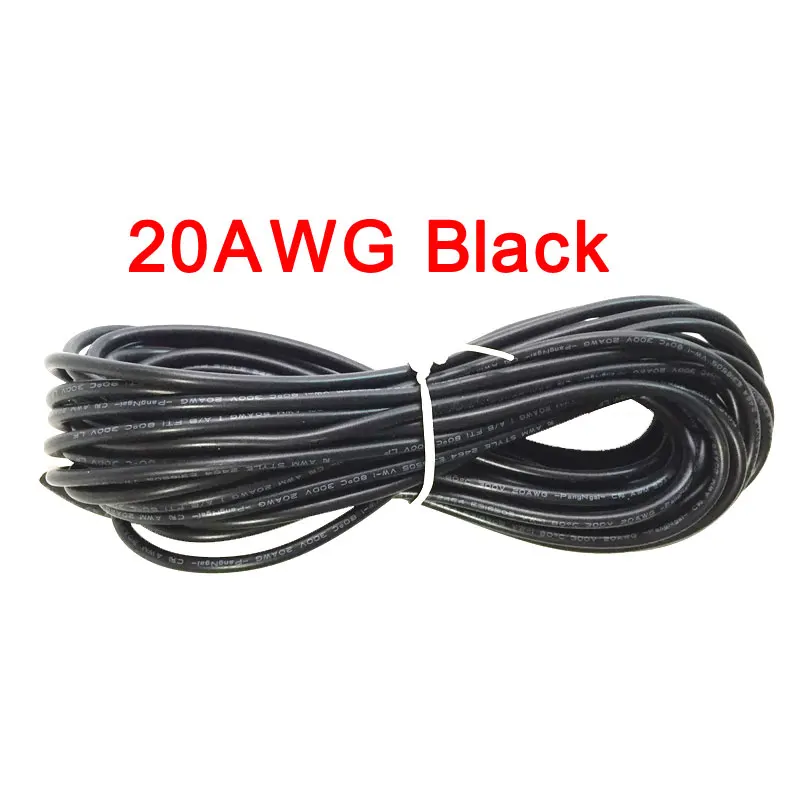 20AWG Black 5 м 10 м 20 м 2Pin 20AWG 22AWG светодиодный Электрический белый/черный Удлинитель силовой провод кабель для светильник 5050 3528 - Цвет: 20AWG Black