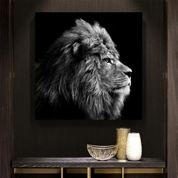 

Modern Animal Posters and Prints Wall Art Canvas Painting Lion King Decorative Pictures for Living Room Cuadros Decor No Frame