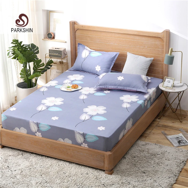 

Parkshin 1PCS Nordic Bed Sheets On Elastic Band With Rubber Sheet Bed Mattress Cover Fitted Sheet Double Size Single Bed Corners