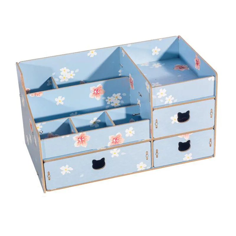 

Desk Sets Wood Drawers Desktop Cosmetics Storage Box Wooden Storage Rack Joy Corner