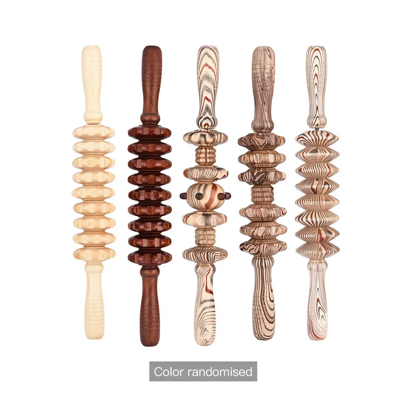 

1PC Portable Wooden Exercise Roller Sport Injury Gym Body Leg Neck Trigger Point Muscle Roller Sticks Massager Health Care 44
