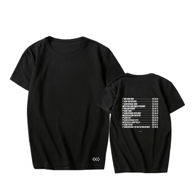 

KPOP Korean Fashion EXO Planet 4 The ElyXiOn Album List Cotton Tshirt K-POP T Shirts T-shirt PT659
