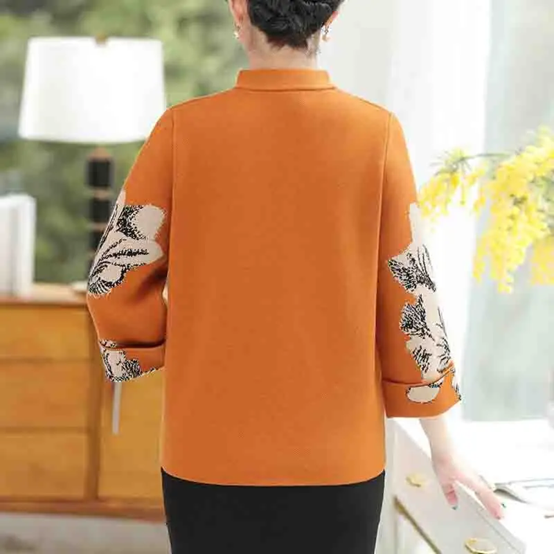 Middle-aged Women Sweater Cardigans Plus size