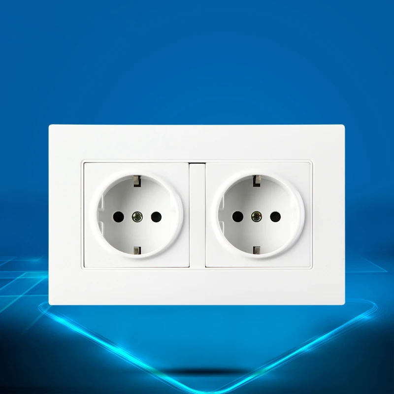 

146 type PC Panel Double German Standard Outlet EU Standard Outlet 16A German Type Wall Outlet