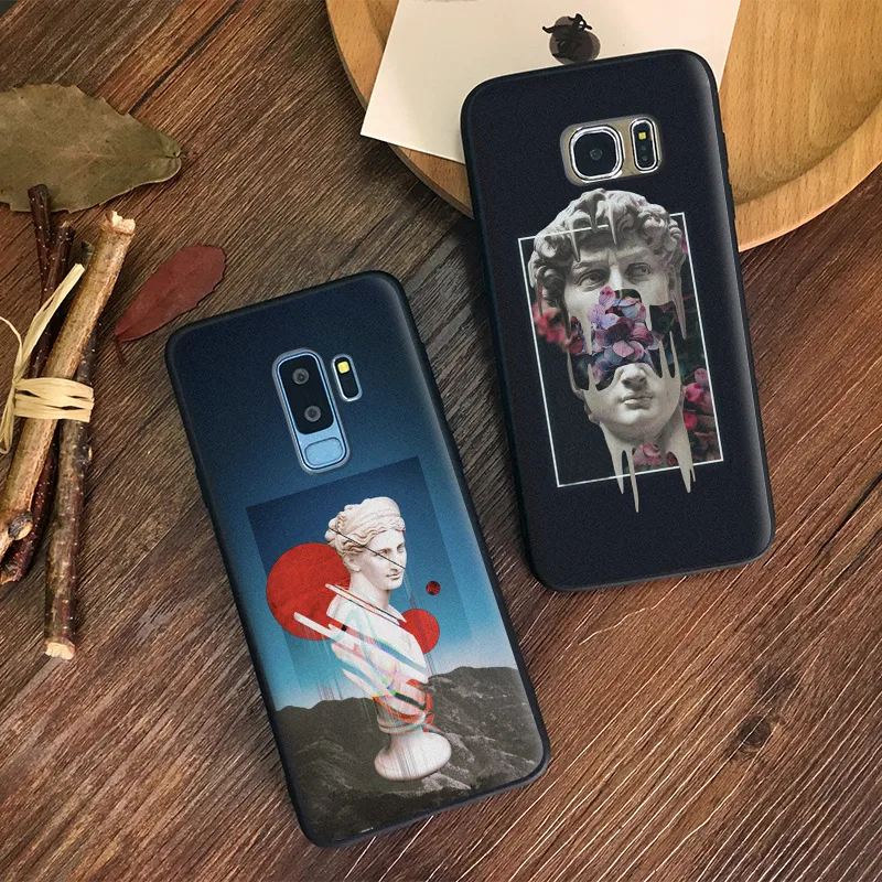 

Abstract Aesthetic Creativity Pattern TPU Soft Silicone Phone Case Shell Cover For Samsung S7 Edge S8 S9 Plus Note 8 9