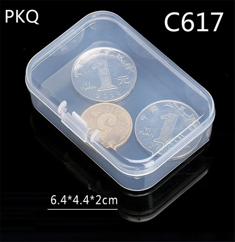 5 размеров Маленькая прозрачная пластиковая емкость для хранения коробка прозрачный прямоугольник многоцелевой дисплей коробка для карт/мелочей Органайзер держатель