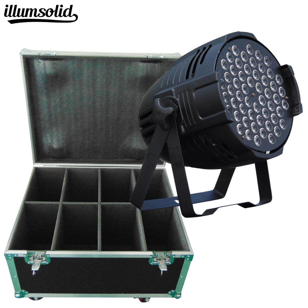 

8Pieces Flight Case Professional LED Stage Lights 54x3W RGB PAR LED DMX Stage Lighting Effect DMX512 Led for DJ Disco Party KTV