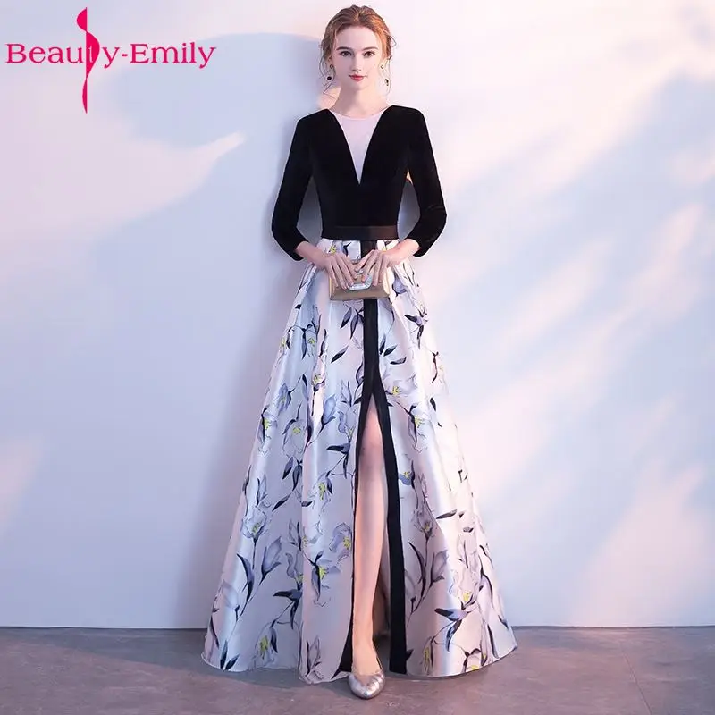 Beauty Emily Lace Beading Evening Dresses 2019 A-Line Sleeve Evening Party Dress Floor-Length Prom Dresses Beauty Emily Lace Beading Evening Dresses 2019 A-Line Sleeve Evening Party Dress Floor-Length Prom Dresses