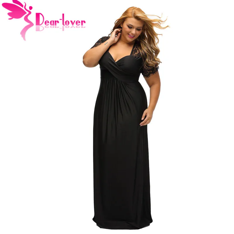 Dear lover вечерние Longo Vestidos Большие женские черные кружевные хомут со складками
