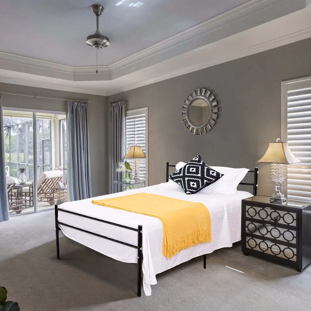 Goplus Twin Size Metal Bed Frame Platform 6 Legs Headboards Furniture Bedroom Black Bedroom Furniture HW59406BK Goplus Twin Size Metal Bed Frame Platform 6 Legs Headboards Furniture Bedroom Black Bedroom Furniture HW59406BK
