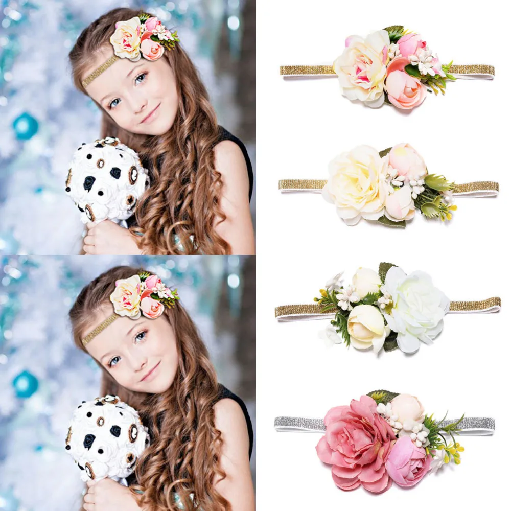 

MISM 2019 New Arrival Girls Flower Crown Headband for Wedding Party Hair Band Accessories Princess Tiara Kids Headwear Wianek