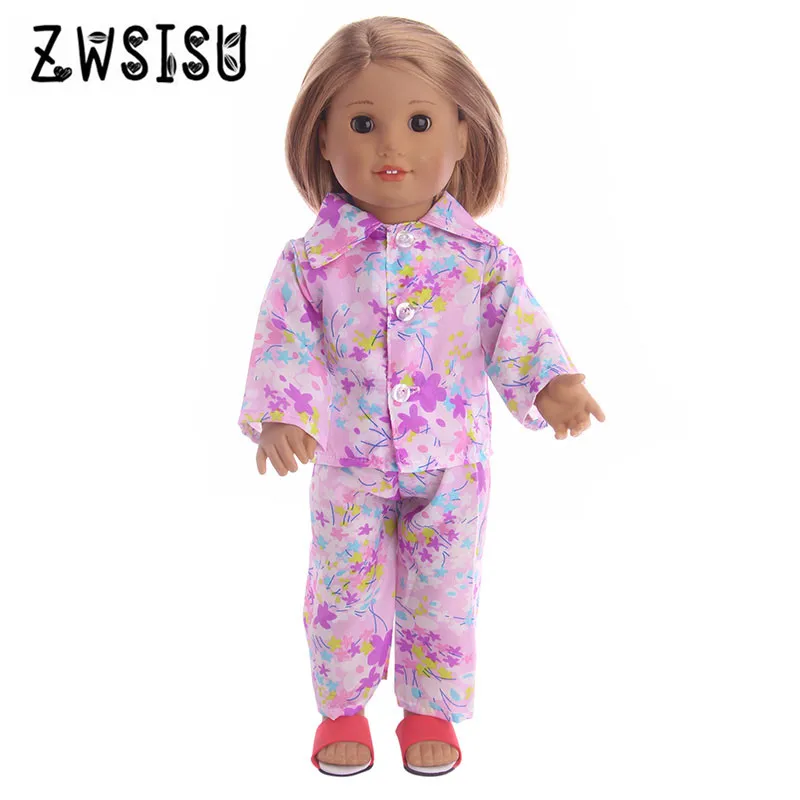 The 2018 new hot sell pajamas for 18 inches American doll and 43cm  baby doll as the best gift for children's birthday n1120